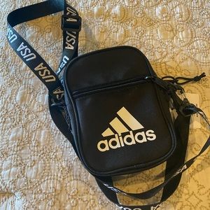 Adidas cross body bag perfect size black & white